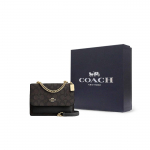 COACH Klare Kunstnahast ja Lehma Nahast &Otilde;lakott, Ristkorra Kott V&auml;ike Naiste Must Gift Box Set (Basic Set + Black Gift Box) must