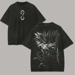 Satoru Gojo T-s&auml;rk Jujutsu Kaisen Meeste Vintage Happepesu Kuus Silma Piiramatu T&uuml;hjus Anime Graafika Streetwear Puuvillased T-s&auml;rgid S mitmev&auml;rviline
