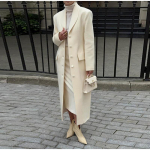 Reversiga &Uuml;hekordse N&ouml;&ouml;biga Pikk Naiste Mantel Moodne K&otilde;ikjale Sobiv &Uuml;hev&auml;rviline Paks Mantel S&uuml;gis ja Talv Uus Naiste Pikk Jakk S valge