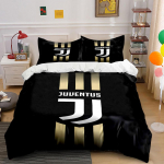 Juventus logo triipudega. Voodipesukomplektid Tekikotikomplektid Tekikotid Padjap&uuml;&uuml;rid  (1* Tekikott 2* Padjap&uuml;&uuml;ri (ilma t&auml;idiseta)) 135x200cm