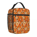 Enimm&uuml;&uuml;dud 70ndate Retro Karikakrad Vintage Flower Power Oranž Kahekasutuseline L&otilde;unakarbi Kott Lennujaama Reisimiseks Lekkimiskindel L&otilde;unakkott One Size black