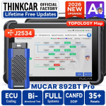 MUCAR 892BT PRO Professionaalne AI-abiga OBD2 skanner Topoloogiakaart J2534 DOIP CANFD ECU kodeerimine T&auml;ieliku s&uuml;steemi auto diagnostikavahendid 8 inch Battery Powered