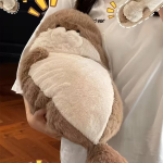 60cm Armsad H&uuml;lgepl&uuml;&uuml;sist M&auml;nguasjad Pehme Padi Elutruu Simulatsioon T&auml;idisega Meresiller Pehme Nukk Loomam&auml;nguasi Multikakujuline Siller Laste S&uuml;nnip&auml;evakingitus 60cm brown