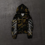 FlowStreet S&uuml;gis Uus Meeste ja Naiste High Street Mood Tikand Camouflage Harajuku Ins Stiil T&otilde;mblukuga Kapuutsiga Pusero Y2k R&otilde;ivad S black