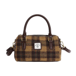 K&otilde;rgekvaliteediline villane ruuduline retro Boston kott naistele Trendikas crossbody &otilde;lakott K&auml;ekott Vintage stiilis kott kohv