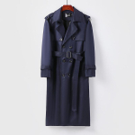Meeste TRENCHKOTI Talvine Paksenenud Suur Suurus Korea Versioon Trendikas P&otilde;lvpikkus Kate Kevad ja S&uuml;gis Trenchcoat Meeste Pikk Mantel 4X black