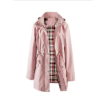 Naiste trenchcoat, veekindel tuulejope, ruudulise voodriga kerge pikk mantel s&uuml;giseks ja kevadiseks XXL gray