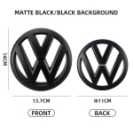 2 tk Autode Esiv&otilde;re M&auml;rk Pagasiruumi Embleem Kleebis VW Volkswagen Golf 6 golf6 2009-2013 MK6 jaoks matt must v&auml;rv