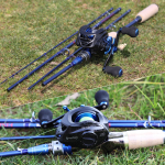 Baitcasting &otilde;ngeritva rullikombinatsioonid, s&uuml;sinikkiust 2,1 m/2,4 m ritv 11+1 v&auml;lispordiga merep&uuml;&uuml;giga 2.1M&Right handle