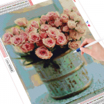 Teemantmaal Ristpistes Lill T&auml;is&uuml;mmargune Teemantmosaiik Teemanttikandid 20X30