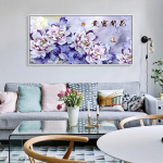 5D DIY teemantmaal  Lilla pojeng  Teemanttikandid T&auml;isristpistes Teemantmosaiik Kodukaunistus 40*80 cm