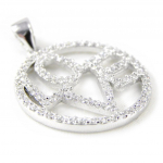 Les Tr&eacute;sors De Lily [H0473] - Pendentif Argent 'Love' Blanc argent&eacute; (rhodi&eacute;) - 22 mm valge