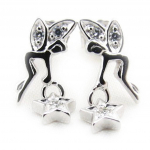 Les Tr&eacute;sors De Lily [J3863] - Boucles argent 'Fairy Dreams' blanc valge
