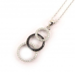Altesse [L0181] - Collier Argent 'Scarlett' noir blanc must