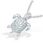 Les Tr&eacute;sors De Lily [L7250] - h&otilde;bedane kaelakee  Tortoise  h&otilde;bevalge (roodiumiga kaetud) - 15x10 mm valge
