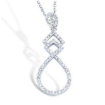 Les Tr&eacute;sors De Lily [L7481] - Pendentif Argent 'Sissi' blanc argent&eacute; (rhodi&eacute;) - 30x12 mm valge