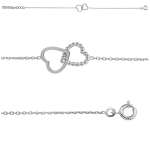 Altesse [M4973] - Bracelet argent 'Love' 2 coeurs h&otilde;be
