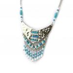 Les Tr&eacute;sors De Lily [N4092] - Collier 'Navajos' turquoise argent&eacute; h&otilde;be