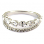 Bague plurielle argent 'Scarlett' blanc argent&eacute; (rhodi&eacute;) 52 h&otilde;be