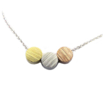 7bis [Q6070] - Bracelet artisanal 'Boho' argent&eacute; tricolore -  18x6 mm h&otilde;be