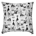 Chats Dubout [Q6328] - Disainer padi  Chats Dubout  valge must - 36x36 cm valge
