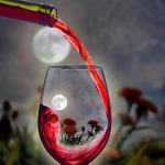 Teemantmaaling Ristpistega punase veini maastik T&auml;isringi pildid Tikand Restorani sisustus 30x30CM