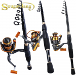 &Otilde;ngeritvade ja -rullide kombokomplektid 1,8-2,4MTteleskoopne &otilde;ngeritv koos 13+1BB spinningurulliga karpkala bassi merevees mageveep&uuml;&uuml;giks 1.8M Rod&Reel 1000