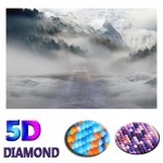 Teemantmaalid Snow Mountain Teemanttikandid Maastik Ristpistes Kodukaunistus 20X30CM