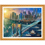 Tikandid DIY Teemantmaali Ristpistekomplekt New York Brooklyn Bridge 5D Teemant Kodukaunistus 20X30CM