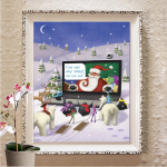 Teemantmaal t&auml;isruudu ristpistes tikandid Lill K&auml;sitsi valmistatud kodukaunistus Full Round 20X30CM