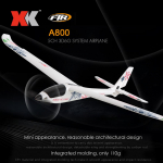 XK A800 RC lennuk 780 mm tiivaulatus 5CH 3D 6G režiim EPO Lennuki fikseeritud tiib Lihtne lennata RTF valge