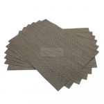 6-osaline PVC Weave Keskkonnas&otilde;bralik v&auml;rviline ruuduline matikomplekt, Kuldne s&ouml;&ouml;gilauamatt, libisemisvastane soojusisolatsiooniga lauamatt 6pcs beež