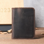 Vintage k&auml;sitsi valmistatud meeste kaardihoidja krediitkaardi ja juhiloa jaoks Desinger Bifold kaardi rahakoti litsents 7,5x10,5 cm kohv