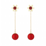 Suurep&auml;rased pika ketiga k&otilde;rvar&otilde;ngad naistele Snowflake Stud j&otilde;uluk&otilde;rvar&otilde;ngad pruudi pulma kihlus ehted punane