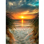 5D DIY teemantmaal Mere&auml;&auml;rne p&auml;ikeseloojang Ristpistega t&auml;is&uuml;mmargune puur Teemanttikandid Mosaiik Rhinestone kodukaunistus Full Round 20x30CM