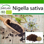 SAFLAX - Orgaaniline - Mustk&ouml;&ouml;mned - 300 seemet - Potisubstraadiga paremaks kasvatamiseks - Nigella sativa