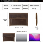 Ehtsast nahast s&uuml;learvuti &uuml;mbris 2021. aasta 14.2/16.2-tollise MacBooki jaoks M kohv