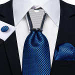 Ametlik meeste kaelalipsukomplekt H&otilde;bedane lipsur&otilde;ngas tumesinine Paisley lipsud siidised mansetin&ouml;&ouml;bid pulmapeoks 1537