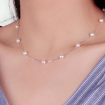 ANENJERY 12 TK 6mm Pearl Box Chain Choker kaelakee kolye collares bijoux femme