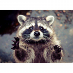 T&auml;is&uuml;mmargune puur 5D DIY teemantmaal Animal Raccoon Tikand Ristpistes Kodukaunistus Full Round 20x30CM