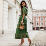 HI-FASHION Retros&auml;rkkleit Naiste vabaaja poolvarrukatega avar maksikleit Elegantne n&ouml;&ouml;pidega v&ouml;&ouml;ga k&otilde;rge v&ouml;&ouml;koht Long Beach peokleit S