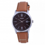 Casio Maroon sihverplaadiga roostevabast terasest analoogkvartsist MTP-V002L-5B3 MTPV002L-5 meeste k&auml;ekell vaarika