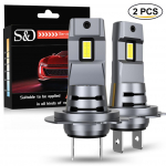 2tk H7 Turbo LED pirn Mini auto esitule lamp H7 juhtmevabad pirnid ventilaatoriga auto esitule jaoks 6500K 30000LM valge 12V 14V