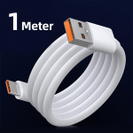 Fonken 10A Type C USB kaabel 120W &uuml;likiire laadimiskaabel Huawei Mate 40 Xiaomi Samsung Honor 50 kiirlaadimise USB C kaablite andmejuhe jaoks 1M valge