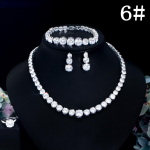 CMM 4PS Luksuskomplekt Pulmaehted Kaelakee S&otilde;rmus K&otilde;rvar&otilde;ngad K&auml;ev&otilde;ru Safiirv&auml;rvi/rubiiniv&auml;rvi tsirkoonium 6 h&otilde;be