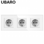 Euroopa standardne pistikupesa t&uuml;&uuml;p kahe pistikupesaga karastatud klaaspaneel 250 V pistikupesa uus varjatud seinakontakt A3