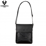 HUMERPAUL Meeste Nahast &Otilde;lakott Suure mahutavusega Messengeri kott must