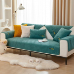 Moodne talvine paks soe pl&uuml;&uuml;s tepitud diivani kate Tikand lambaliha samet libisemiskindel diivanir&auml;tik &uuml;lipehme soe diivanikate L kuju 1 Pillowcase 45x45cm kollane