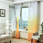 Moodne sinine gradientv&auml;rvi kardin T&uuml;ll Dekoratiivsed l&auml;bipaistvad kardinad elutuppa Magamistoa K&ouml;&ouml;k Hotelli kodu aknapaneelid 100*270CM 1PCS