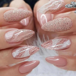 24 tk/komplekt Quick Nails Roosa Glitter False Nialsi kleebis Kantav veekindel manik&uuml;&uuml;r viimistletud k&uuml;&uuml;ned